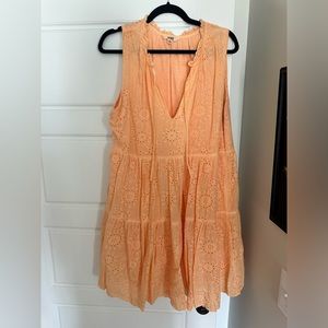 BB Dakota Eyelet Sleeveless Mini Orange Dress